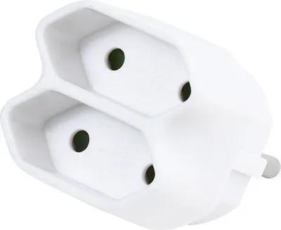 Produktbild von ViVanco™2-way Euro adapter, Weiß, 1x CEE 7/4, Male 2x CEE 7/16, Female