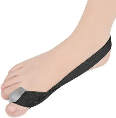 Immagine prodotto di Correttore per alluce valgo, singole fasce elastiche correttive, separatori in silicone per alluce valgo e dita sovrapposte, nero (S)