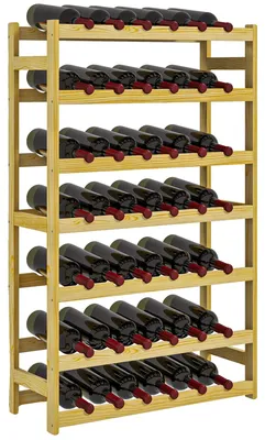 Imagen del producto de Estantería para vinos, capacidad para 42 botellas, diseño elegante, color beige, con 6 estantes