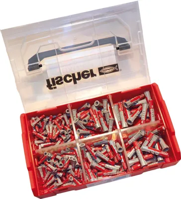 Produktbild von Fischer Allzweckdübel und Schraubenset, Grün, Rot; Sortimentkoffer (1910 Teile)