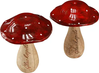 Produktbild von Deko Fliegenpilz aus Holz für Herbst und Tischdekoration, 2 Stück