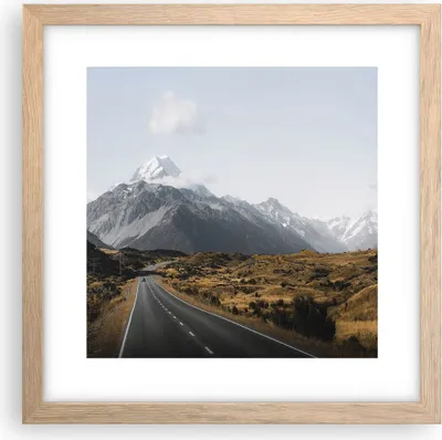 Produktbild von Gerahmtes Poster - Rahmen in heller Eiche - Weg Berg Gipfel - 30x30 cm - Wand Bild - Wanddeko - Wandbilder - Kunstposter - Wandposter - Bilderrahmen - Bilder - Kunstdruck - P2NAC30x30-4833
