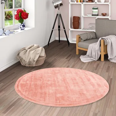 Produktbild von Luxus Designer Teppich Roma Altrosa Rund, Größe:120 cm Rund
