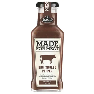 Verpackungsbild Kuehne Made for Meat Smoked Pepper Grillsauce rauchig pikant 235ml