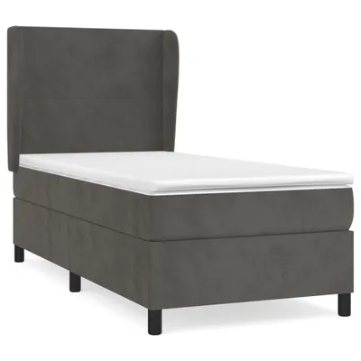 Produktbild von vidaXL Boxspringbett mit Matratze Dunkelgrau 90x200 cm Samt