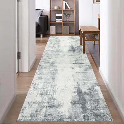 Produktbild von Teppich Läufer Flur rutschfest 80x300 Waschbar Grau