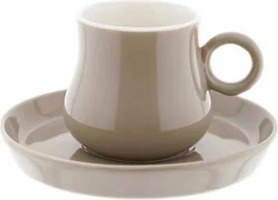 Produktbild von 12-teiliges Mokkatassen Set aus hochwertigem Porzellan, 100 ml - Taupe
