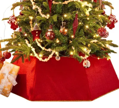 Produktbild von Tannenbaumkragen Ø 63 cm Abdeckung für den Baumfuß Rot Weihnachtsdeko