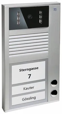 Produktbild von TCS AVC12020-0010 Video 2-Draht Außenstation Serie AVC mit 2 Klingeltasten (rechtsbündig), AP silber