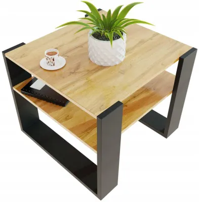 Produktbild von Couchtisch WOTAN 55x55 Cm Loft Retro Wohnzimmertisch