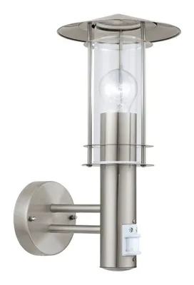 Image de EGLO Applique murale d'extérieur Lisio avec détecteur de mouvement Lisio 60W argent 30185
