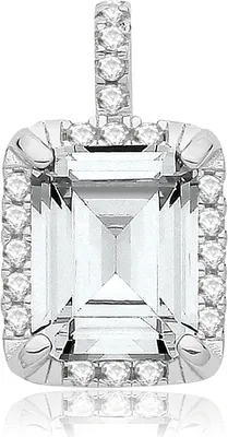 Produktbild von Atemberaubender 925 Sterling Silber Damen - Anhänger mit Zirkonia - 16mm*10mm; TRS36470