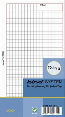 Produktbild von Systemplaner A6, Einlagenblätter kariert (Nr.B-2610)