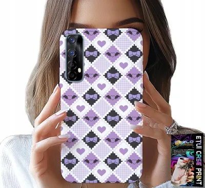 Zdjęcie produktu dla Etui Do Realme 7 - Modne Serca Kokardki Kokarda + Folia