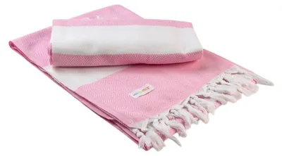 Image de ARTG - Serviette « Hamamzz Marmaris Deluxe » LT3609 (taille unique) (rose clair/blanc)