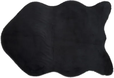 Produktbild von GÖZZE Fellimitat Teppich weicher flauschiger pflegeleichter Wohnteppich Anthrazit 60 x 90 cm