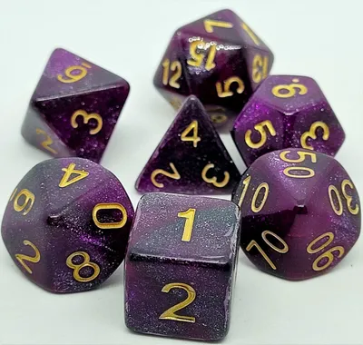 Produktbild von Würfelset Confetti: Purple Galaxy (7)