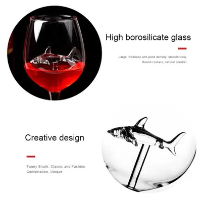 Produktbild von 300-ml-Kelchglas, Haifisch-Weinglas, Kelche für Kaltgetränke, Champagnerkelch, Cocktailgläser, Whiskybecher, Party-Barzubehör