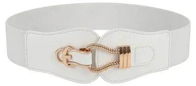 Produktbild von BlackButterfly Taillengürtel Damen Seilhaken Gold Retro, Weiß, S