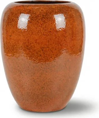 Zdjęcie produktu dla Donica ogrodowa ceramiczna Provencelia GALILEE na taras, Jesienny pomarańcz, Ø40 x H50 cm, 27 l