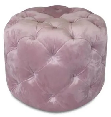 Immagine prodotto di Casa Padrino Sgabello Chesterfield in velluto rosa Ø 53 x H. 41 cm - Sgabello rotondo - Mobili Chesterfield