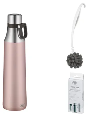 Zdjęcie produktu dla alfi CITY BOTTLE LOOP Trinkflasche – Vorteilsset mit Reinigungsbürste CLEAN FIX 30 cm + CLEAN TABS (20 Stück)