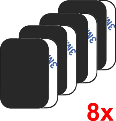 Produktbild von 8x Rechteck Metallplättchen für Magnet Smartphone Handy Halterung Auto Metallplatte Kleber