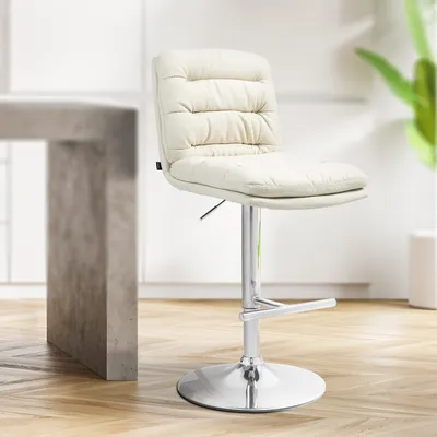 Produktbild von Barhocker HLO-CP248 Stoff chrom  creme