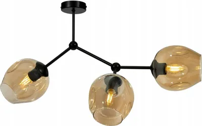 Produktbild von Light-Home Prage Deckenbeleuchtung Lampen Deckenlampen - Deckenlampe Industrial für Wohnzimmer Schlafzimmer und Esszimmer - Pendelleuchte Glas mit Metall 3-Flammig - Schatz
