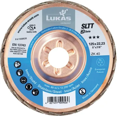Immagine prodotto di LUKAS disco lamellare SLTT zirconio corindone ø 125 mm grana 40