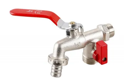 Obrázok produktu pre Záhradný ventil dvojitý 1/2"-3/4"-3/4"