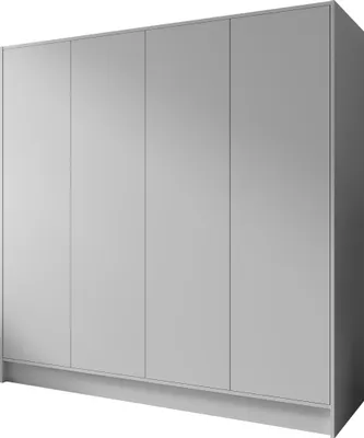 Produktbild von Kleiderschrank im Skandi-Stil – Grifflos, Minimalistisch Garderobenschrank mit viel Stauraum für Ankleide – 200 cm – Weiß