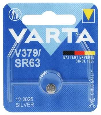 Produktbild von Varta -V379, Einwegbatterie, SR63, Siler-Oxid (S), 1,55 V, 1 Stück(e), 15 mAh