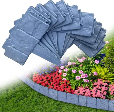 Image de Bordure de pelouse - Bordure - 20 pièces - Anthracite - Plastique - 5 m