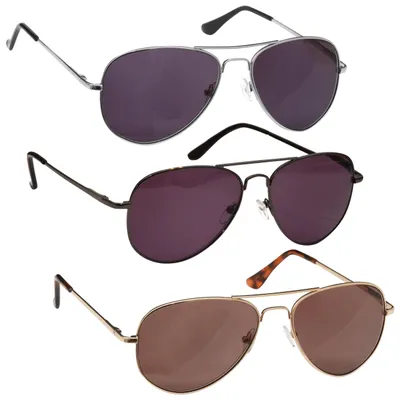 Produktbild von OPULIZE Die Lesebrille Unternehmen Silber Gold Gunmetalgrau Sonnen-Leser Wert 3er-Pack Herren Damen SSS8-897 +1,50