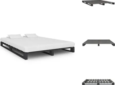 Produktbild von vidaXL Palettenbett Grau Massivholz Kiefer 120×200 cm -  Betten & Bettgestelle