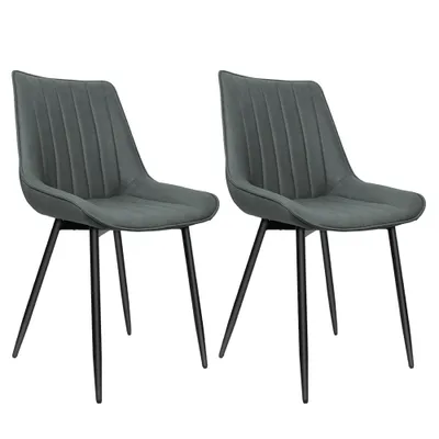 Produktbild von 2er Set Esszimmerstühle Polsterstühlen aus Metallbeine für Esszimmer,Wohnzimmer,Arbeitszimmer,Schlafzimmer,Lounge-dunkelgrau