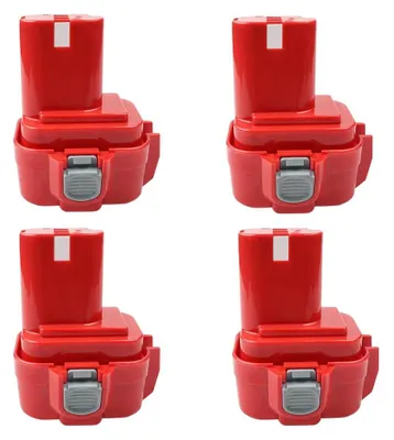 Image de Batterie pour Makita PA09 - Batterie d'outil Ni-MH de 9,6V - 4,0Ah (4000mAh) - Remplacement pour les modèles 9120, 9122, 9134, 9135, 192596-6 - Lot de 4