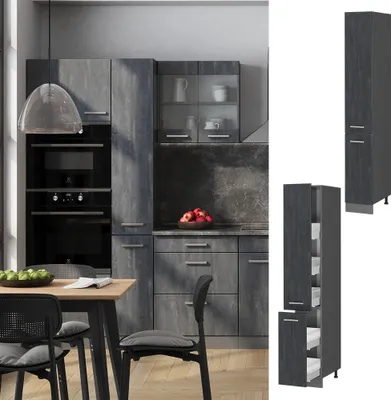 Produktbild von Apothekerschrank Vicco R-Line Schwarz Beton 30 cm, Model 47617