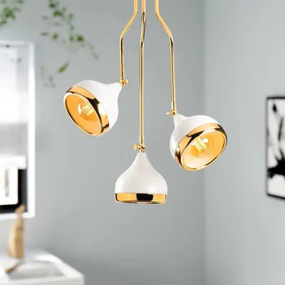 Produktbild von Opviq, Yıldo- Yıldo OPV, Weiß,Gold, Kronleuchter, 50 x 50 cm, Metallkörper