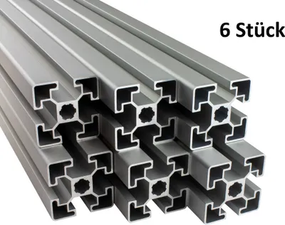 Produktbild von Alu Profil 6 Stück 45x45mm 2m System-, Montage-, Konstruktionsprofil Nut 10