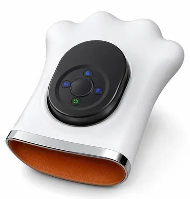 Produktbild von Handmassagegerät mit Wärme & Luftdruck – 8 Kammern, 6 Programme, 3 Intensitäten – 2000 mAh Akku, Timer – kabellose Akupressur für Finger und Handgelenk