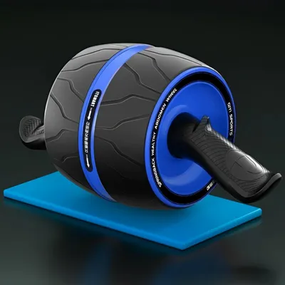 Produktbild von Bauchtrainer Rolle, abgewinkelter Griff, inklusive Kniematte