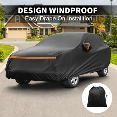 Image de Housse Voiture Pour Bmw X3 F25/G01 10-24 Peva Coton Spunlace Housse Voiture ExtšŠrieure Complššte Toutes Saisons ImpermšŠable Coupe-Vent Soleil Pluie Neige Protection Fermeture Noir
