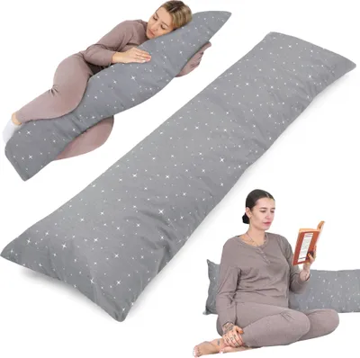 Produktbild von Seitenschläferkissen Schwangerschaftskissen Stillkissen 40 x 145 cm mit bezug Lagerungskissen, Kissen für Frauen und Seitenschläfer, Baby Pregnancy Pillow XXL 40x145