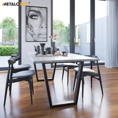 Immagine prodotto di MetaloPro Atria Gambe per tavolo con barra centrale, gambe metalliche per tavolo, gambe per tavolo, gamba per tavolo, gambe metalliche per tavolo, gambe per tavolo nere - 180x70x72 cm