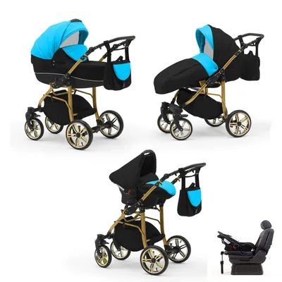 Produktbild von Kinderwagen 5 in 1 Neo Gold inkl. Sportsitz, Autositz und Iso Base - 17 Teile - in 22 Farben