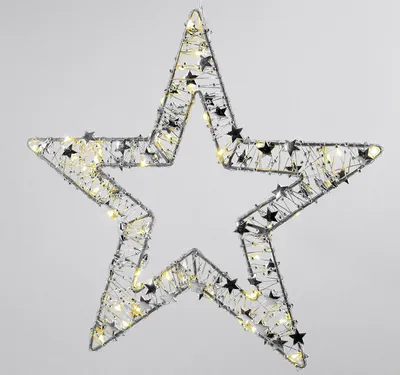 Produktbild von F-H-S Drahtstern 40LED ø28cm silber