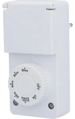 Produktbild von Zeitschaltuhr Countdown- und Dämmerungsfunktion weiß mechanisch, weiß, IP44