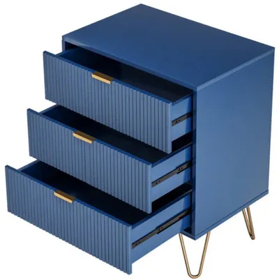 Productafbeelding van Ladenkast met 3 laden, marineblauw, 60x40x70 cm